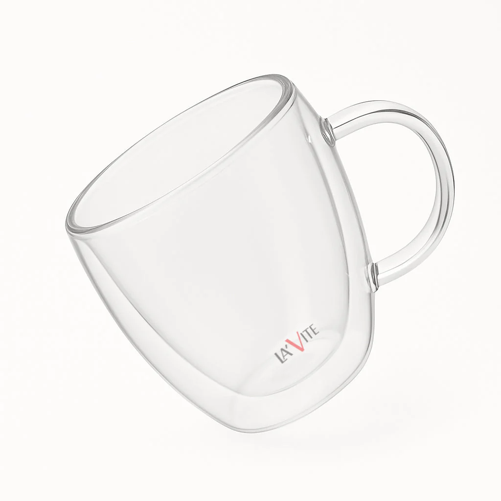 250ml Double-Walled Borosilicate Glass Cups | Transparent Insulated Coffee Mugs for Hot & Cold Beverages (Set of 2) - Image 3