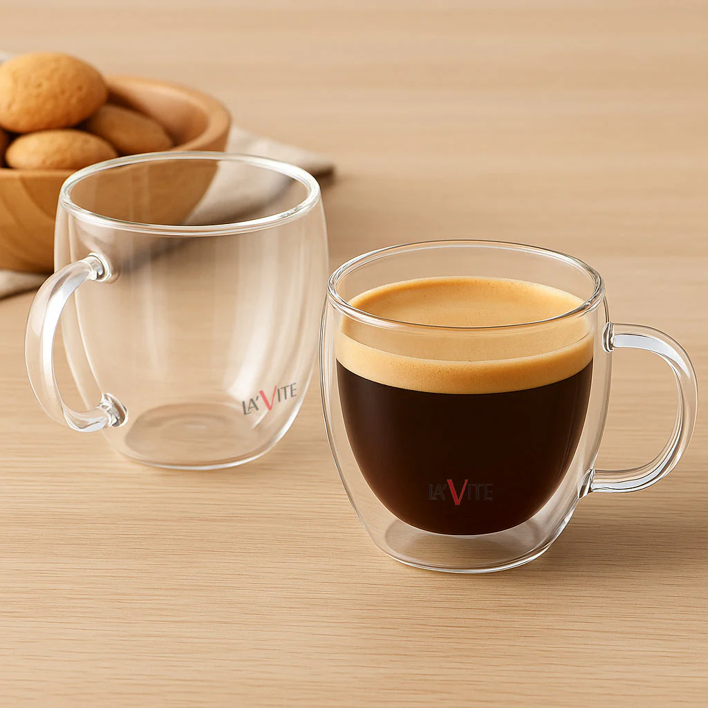 250ml Double-Walled Borosilicate Glass Cups | Transparent Insulated Coffee Mugs for Hot & Cold Beverages (Set of 2) - Image 6