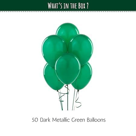 50 Metallic Green Balloons - Image 3