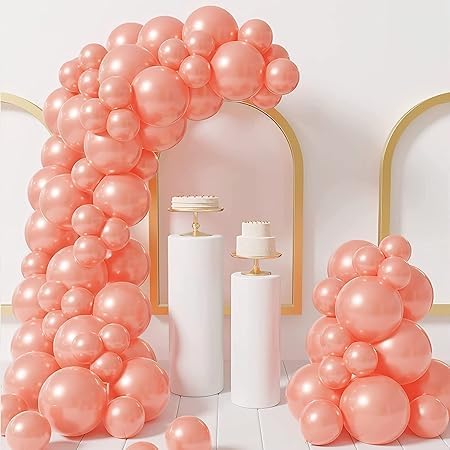 50 Metallic Rose Gold Balloons - Image 6