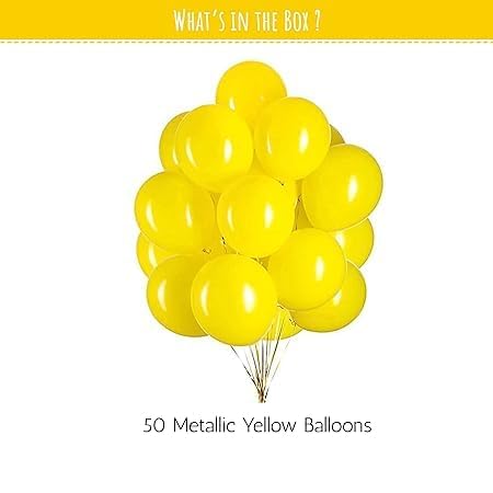 50 Metallic Yellow Balloons - Image 3