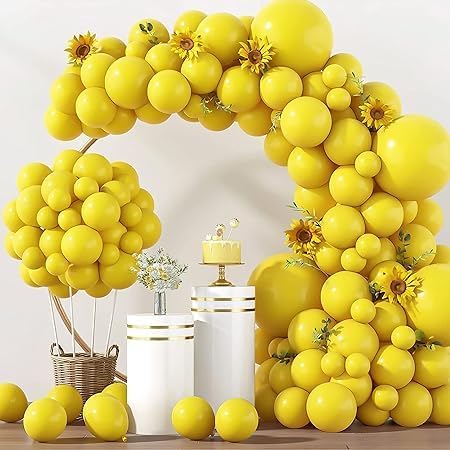 50 Metallic Yellow Balloons - Image 8