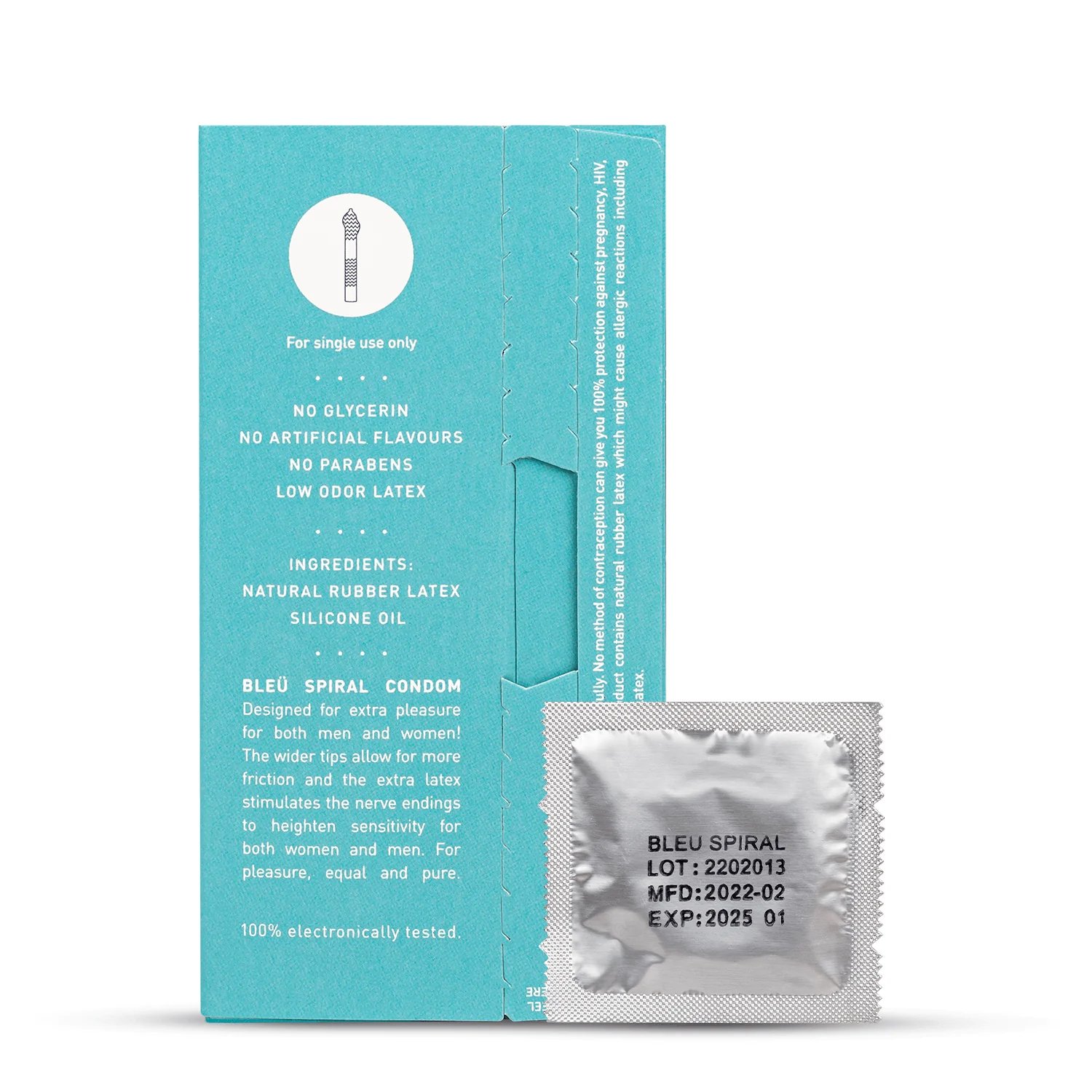 Bleu Spiral Vegan Condoms (1 Pack of 8) - Image 11