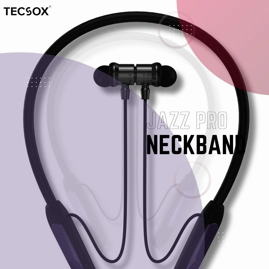 Buy Jazz Pro : Bluetooth Neckband | 40Hrs Charge + High Bass - Image 5