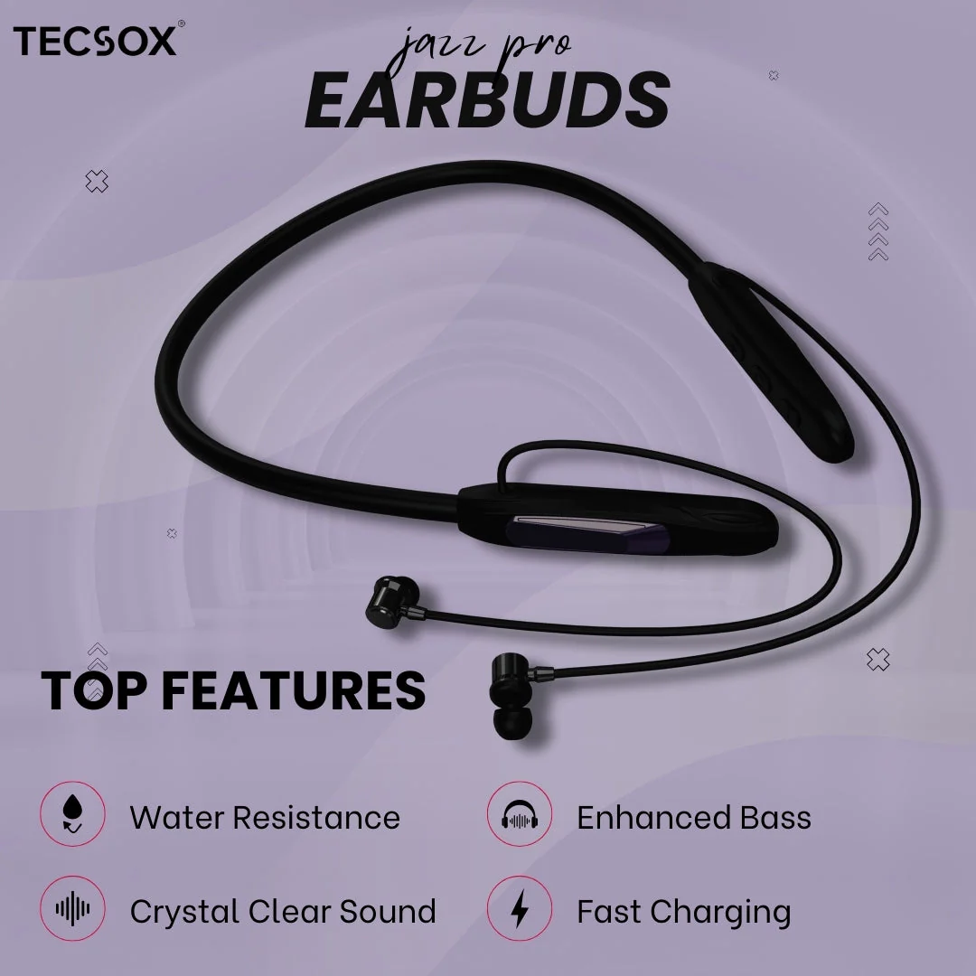 Buy Jazz Pro : Bluetooth Neckband | 40Hrs Charge + High Bass - Image 6