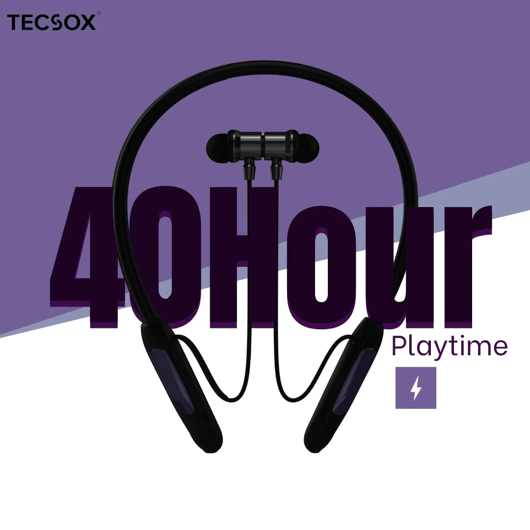 Buy Jazz Pro : Bluetooth Neckband | 40Hrs Charge + High Bass - Image 9