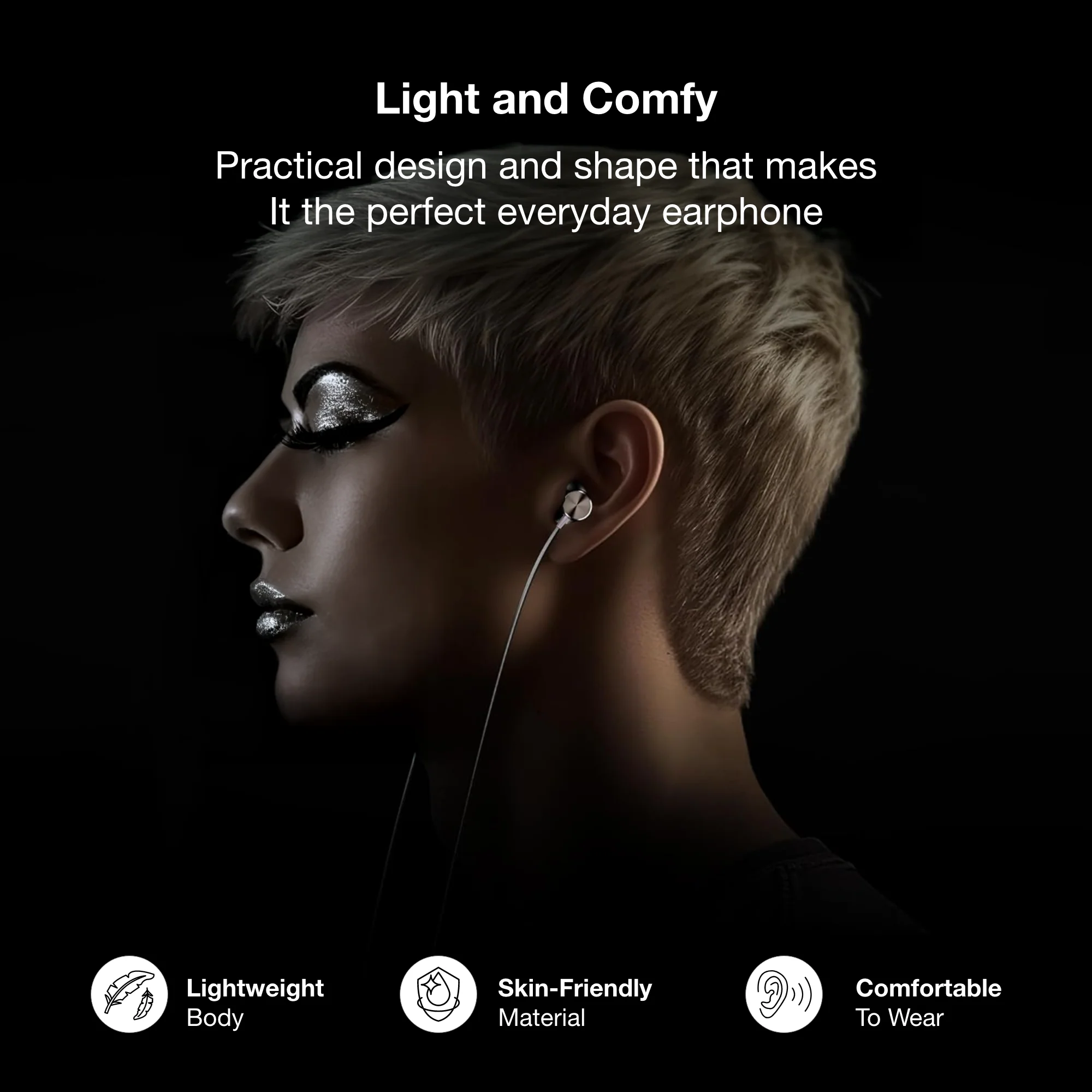 Digimate Drumbeat Hands-Free C-Type Earphones with Built-in Mic, Bass Boosted, Tangle-Free Cable & Call Control (DG-HF-1003, Purple) - Image 4