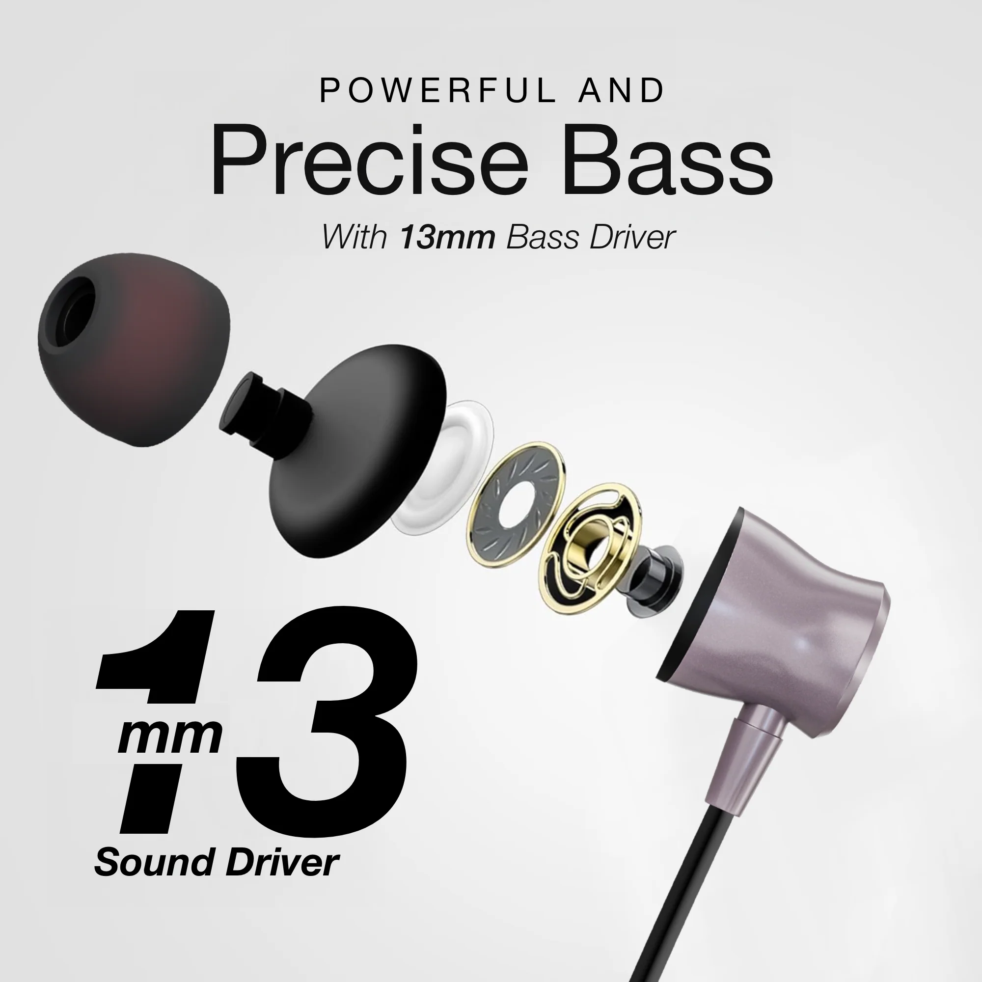Digimate Drumbeat Hands-Free C-Type Earphones with Built-in Mic, Bass Boosted, Tangle-Free Cable & Call Control (DG-HF-1003, Purple) - Image 6