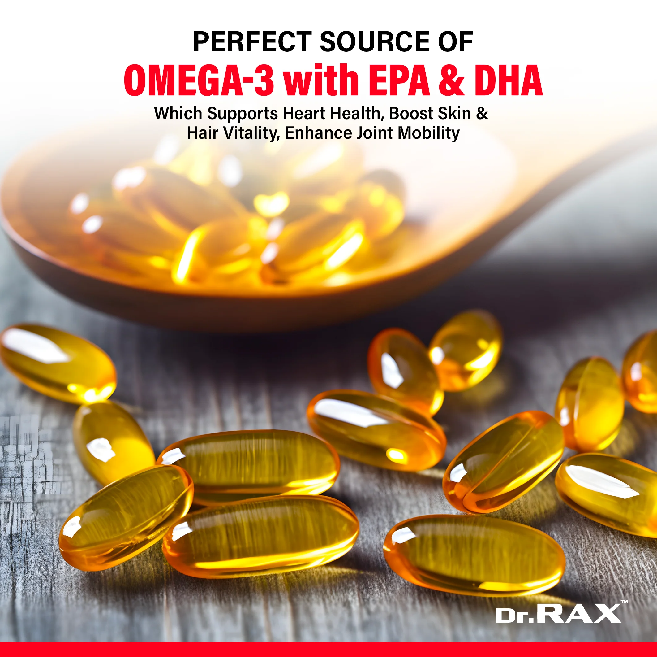 Dr. Rax Fish Oil 1000mg Omega 3 with EPA & DHA Softgel Capsule - Image 3