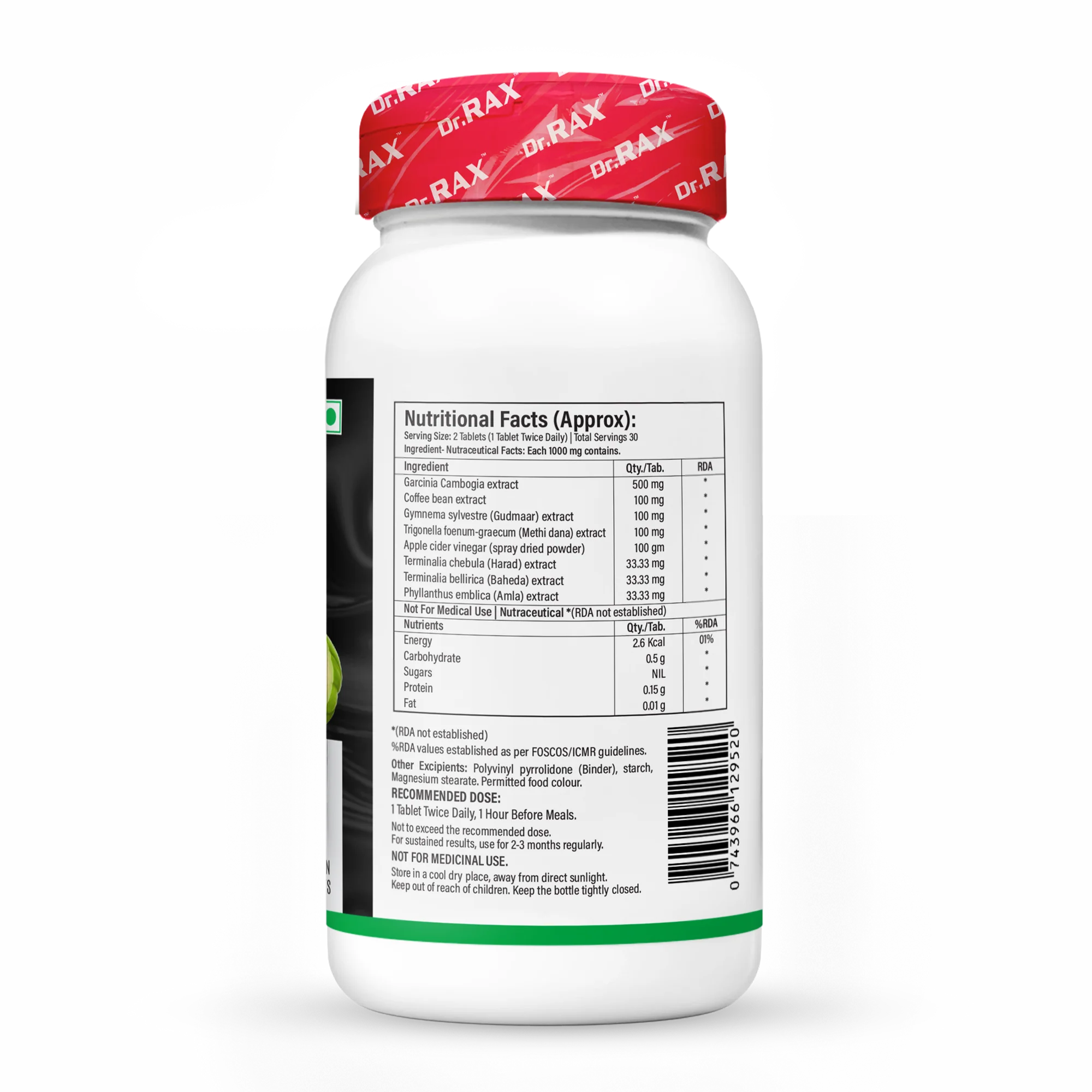 Dr. Rax Garcenia Cambogia with Apple Cider Vinegar Vegan Tablet - Image 4