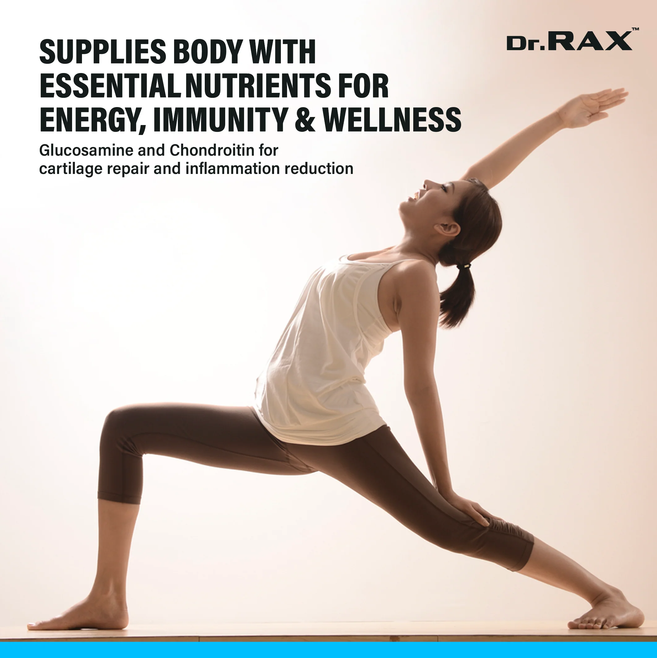 Dr. Rax Glucosamine Plus + Chondroitin (for Joint Health) Veg Tablet - Image 3