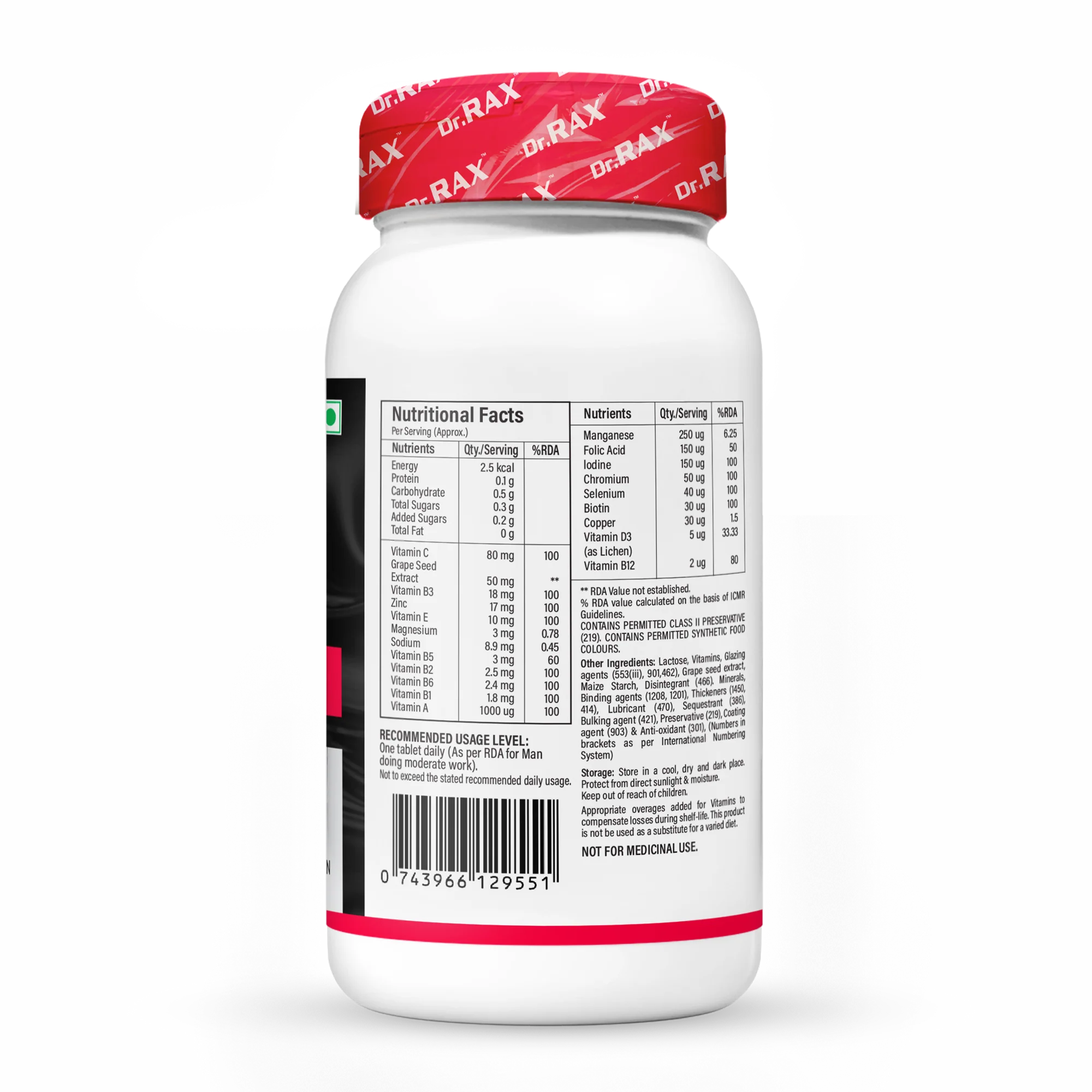 Dr. Rax Multivitamin for Men Veg Tablet - Image 5