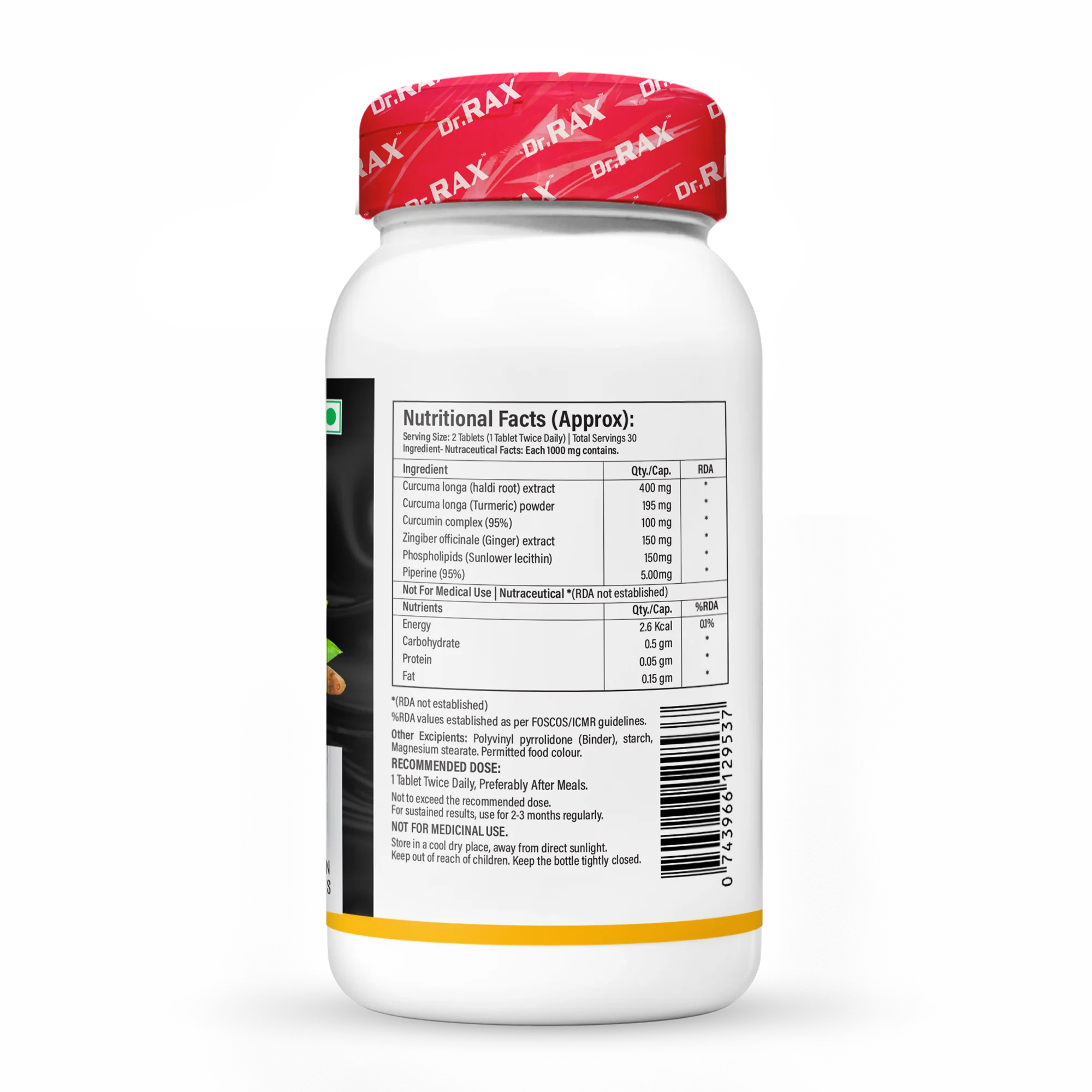 Dr. Rax Nano Curcumin 95 1000mg Vegan Tablet - Image 5
