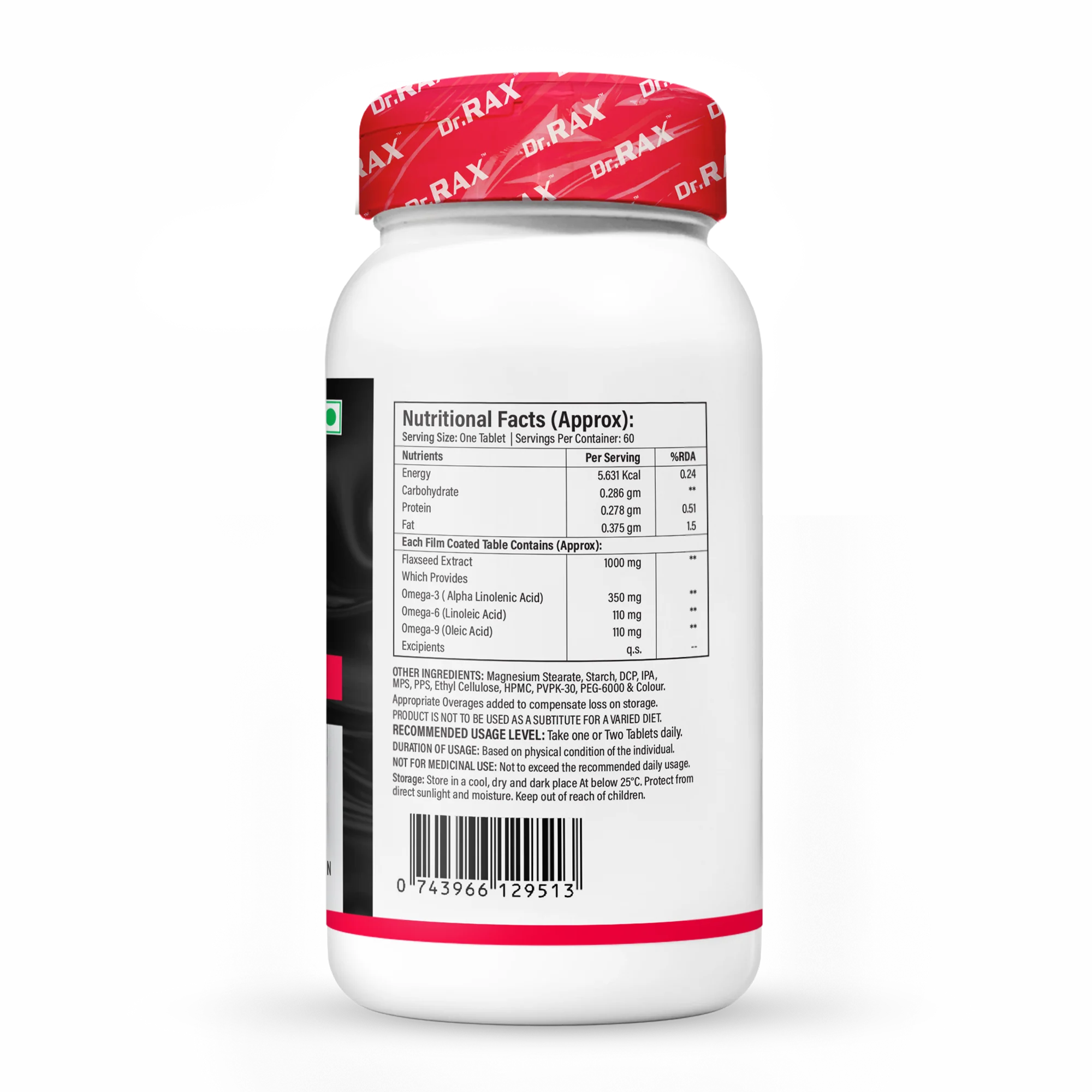 Dr. Rax Plant Based Omega 3 Veg 1000mg Tablet - Image 4