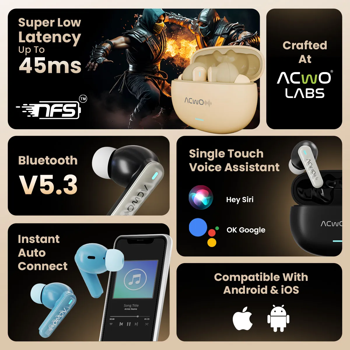 DwOTS 727 Bisque Beige Tws Earbuds - Image 37