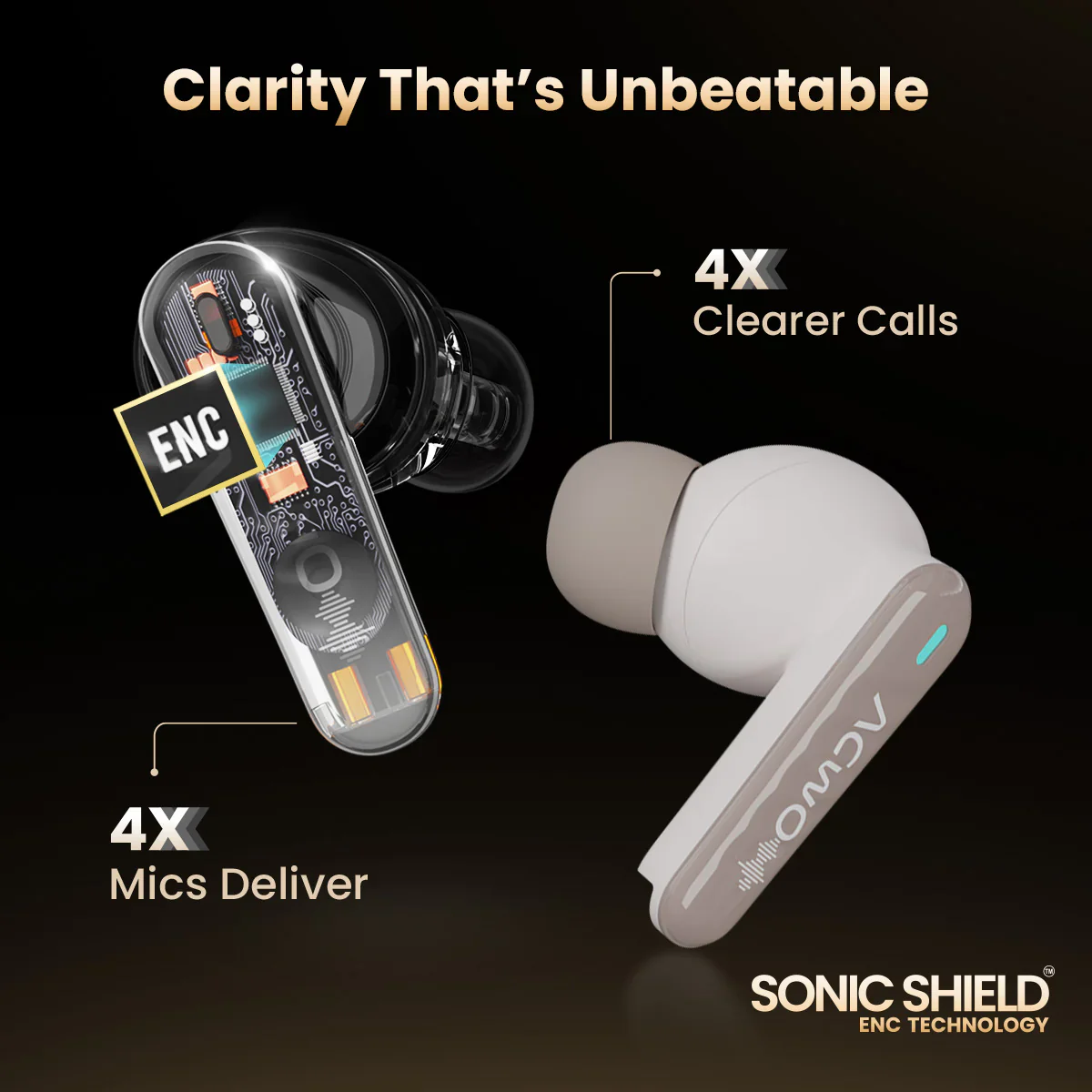 DwOTS 727 Bisque Beige Tws Earbuds - Image 4