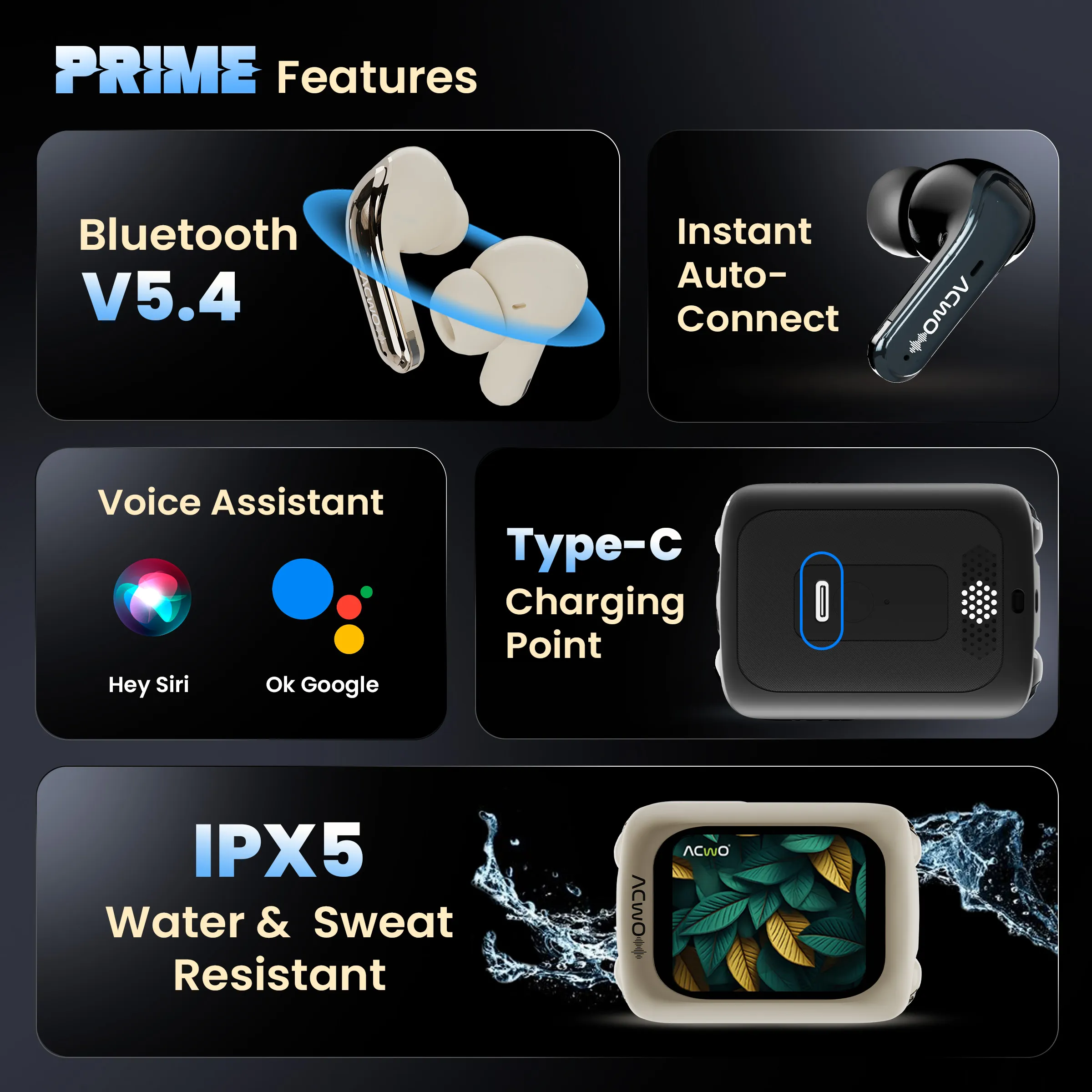 Dwots Fire Prime : [IndiaS First 4 Earbuds In 1 Case With Advanced Anc + Smart Touch Screen Display] - Image 9