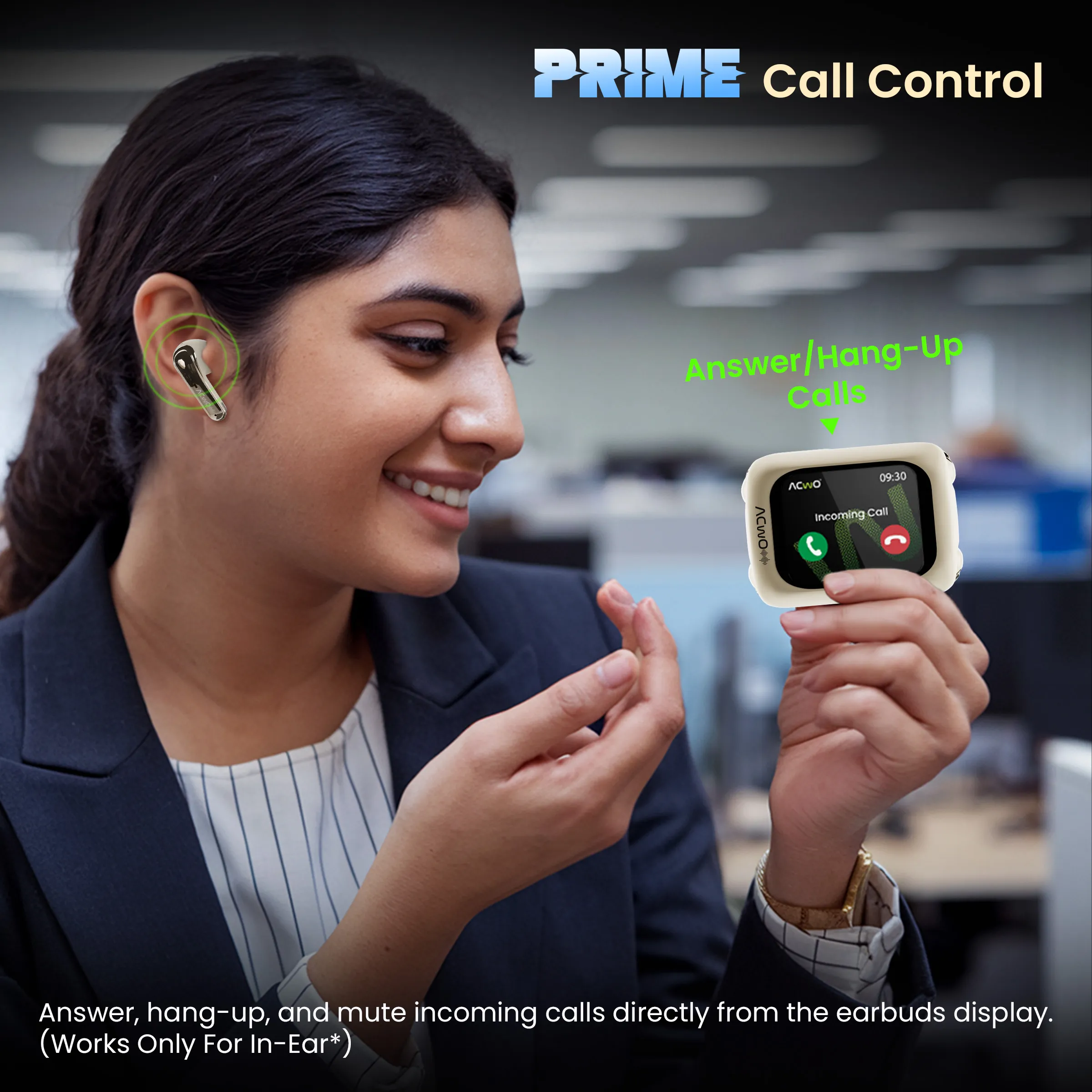Dwots Fire Prime : [IndiaS First 4 Earbuds In 1 Case With Advanced Anc + Smart Touch Screen Display] - Image 4