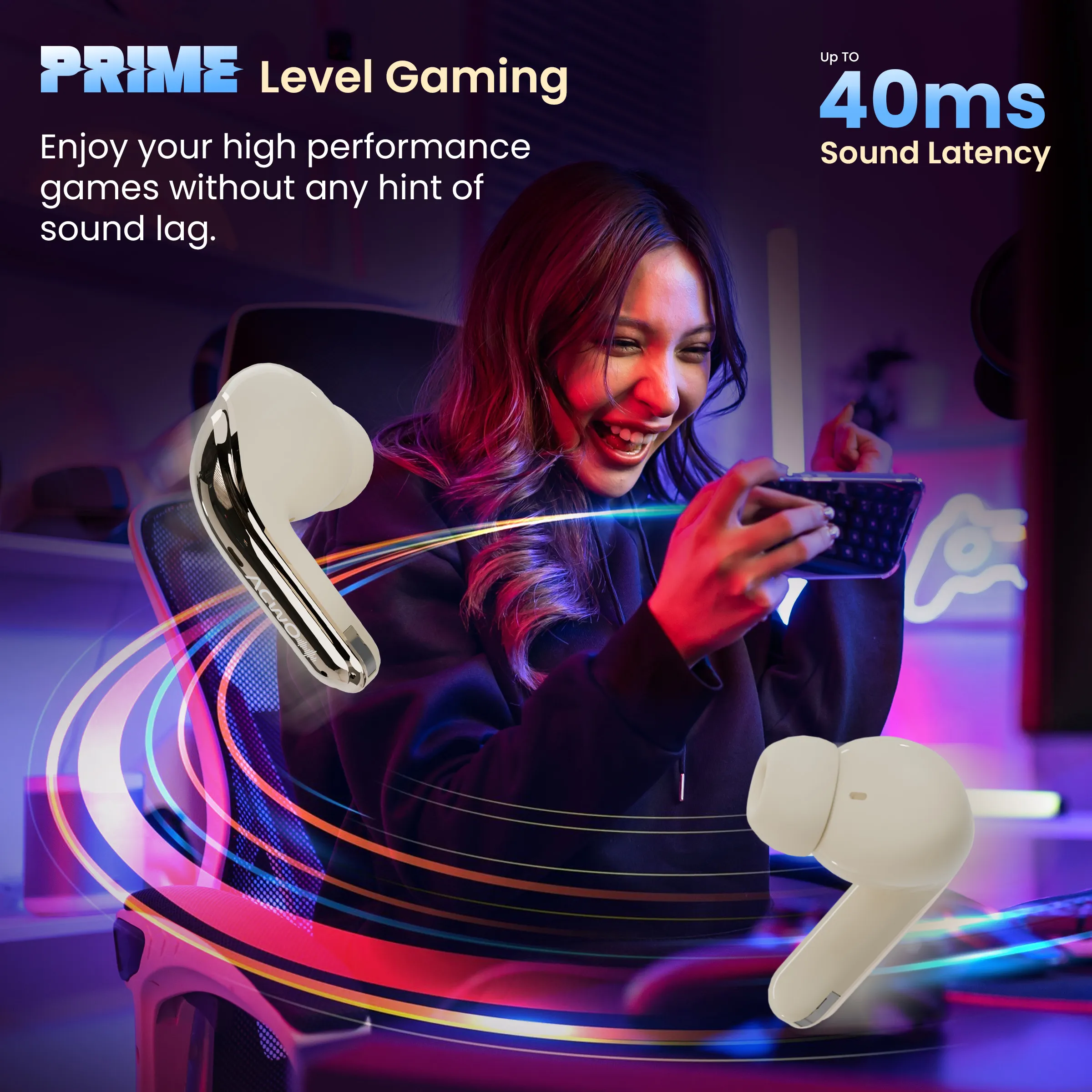 Dwots Fire Prime - IndiaS First 4 Earbuds In 1 Case With Advanced Anc + Smart Touch Screen Display Black - Image 10