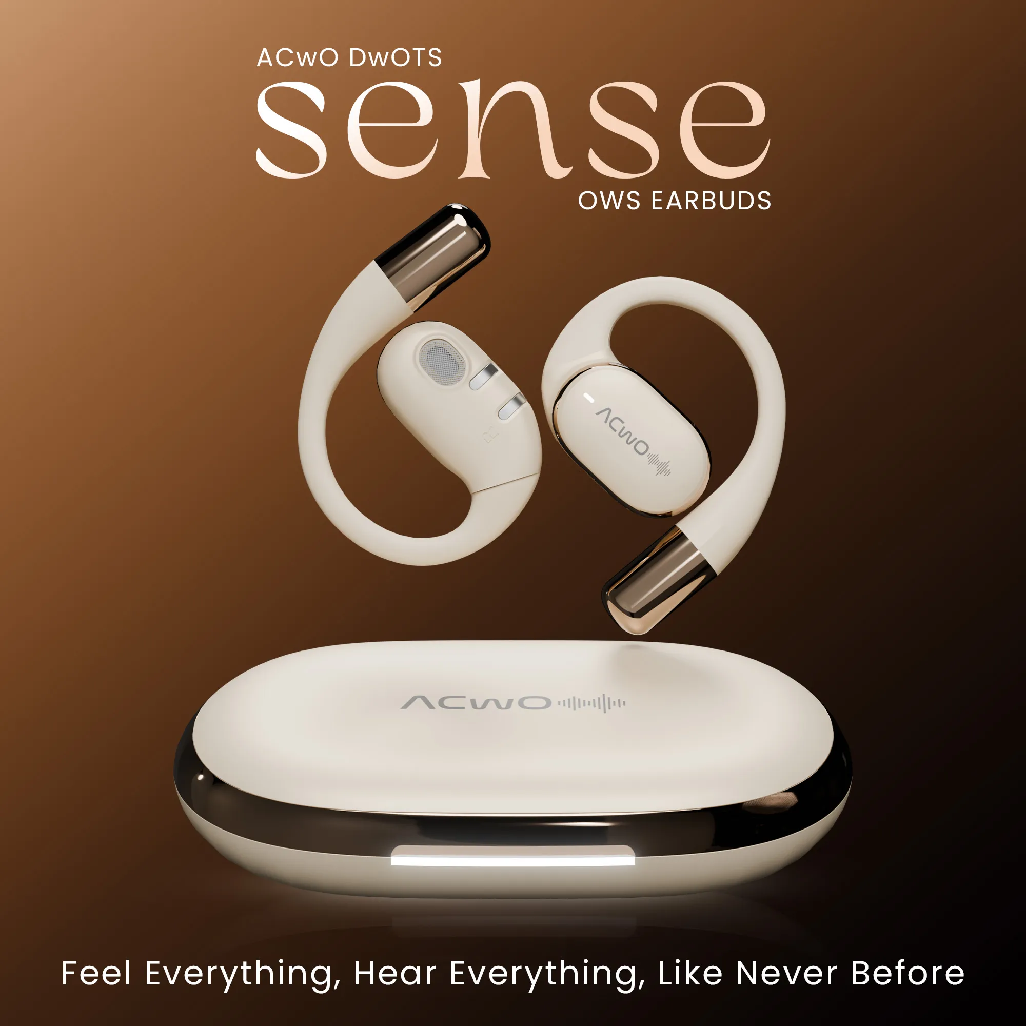 DwOTS Sense Open-Ear creame Wireless Headphones - Image 15
