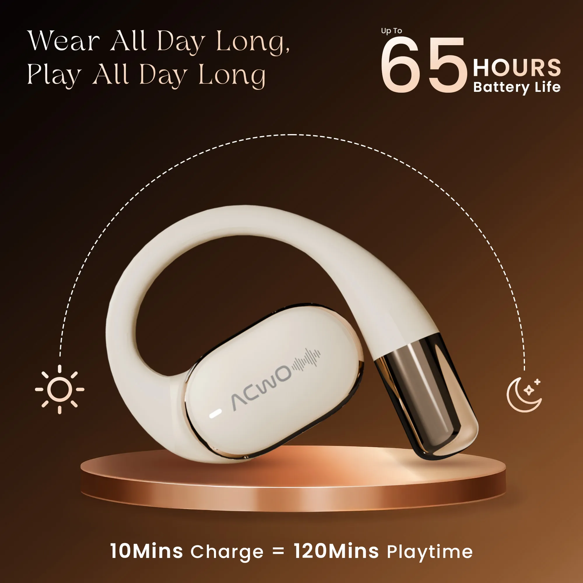 DwOTS Sense Open-Ear creame Wireless Headphones - Image 16