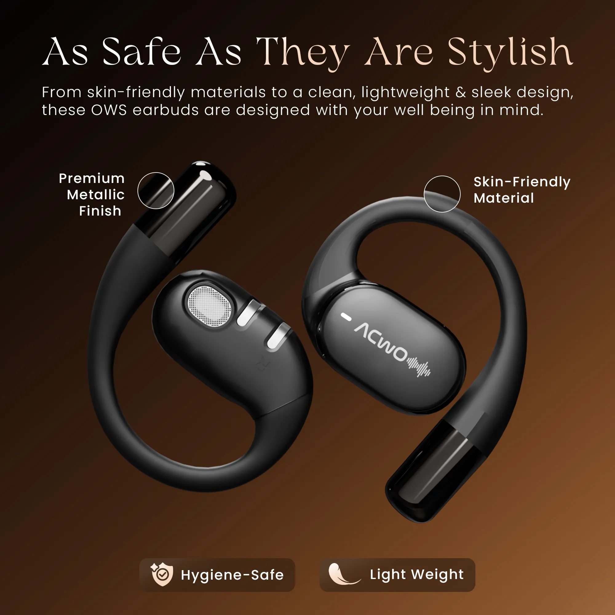 DwOTS Sense Open-Ear creame Wireless Headphones - Image 6