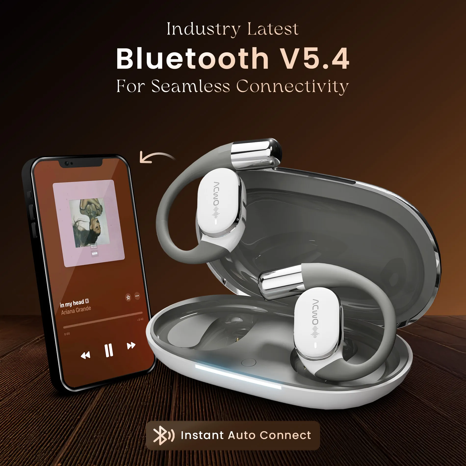 DwOTS Sense Open-Ear White Wireless Headphones - Image 35