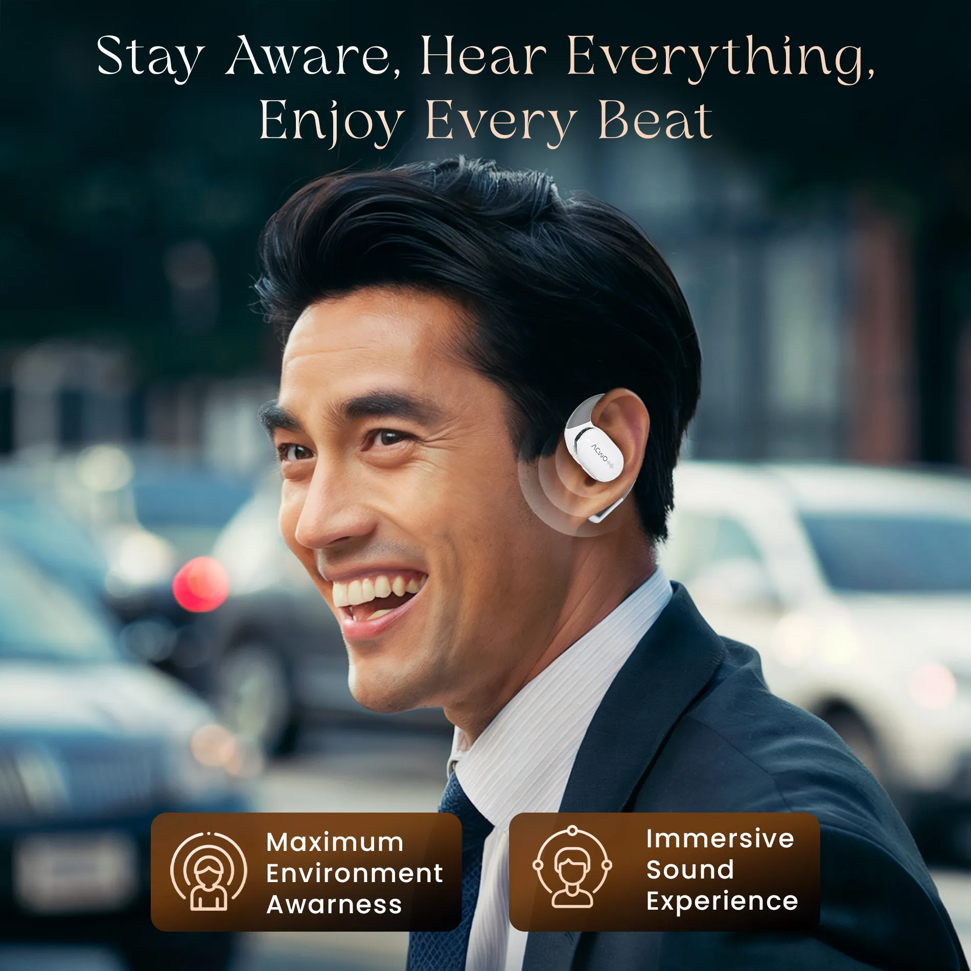 DwOTS Sense Open-Ear White Wireless Headphones - Image 39