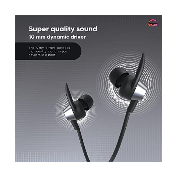 EKKO Unplug N04 Neckband: Premium ENC, 40ms Latency, Max Bass, Twin Connect, Siri & Google Assistant (Black) - Image 5