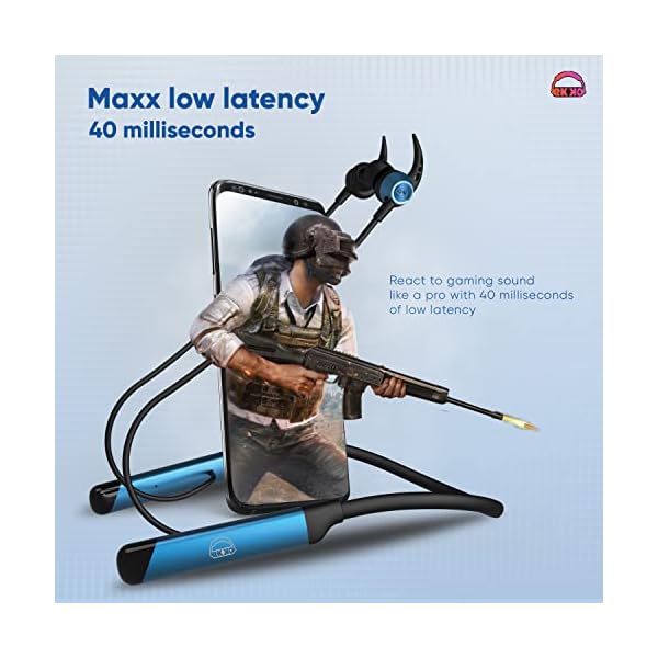 EKKO Unplug N04 Neckband: Premium ENC, 40ms Latency, Max Bass, Twin Connect, Siri & Google Assistant (Blue) - Image 4