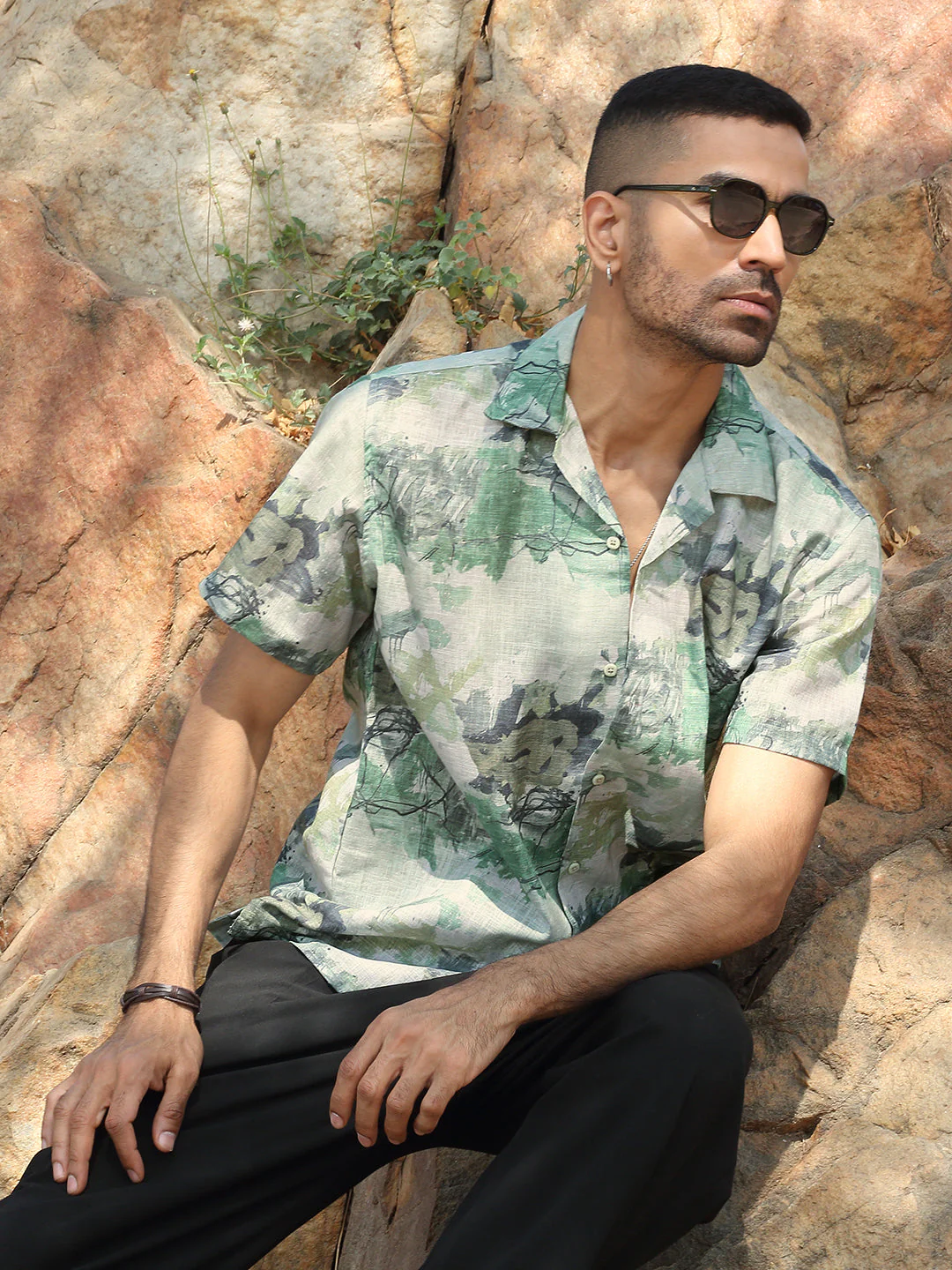 KRAFT INDIA Men Cotton Linen Cuban Collar Printed Casual Shirt - Image 10