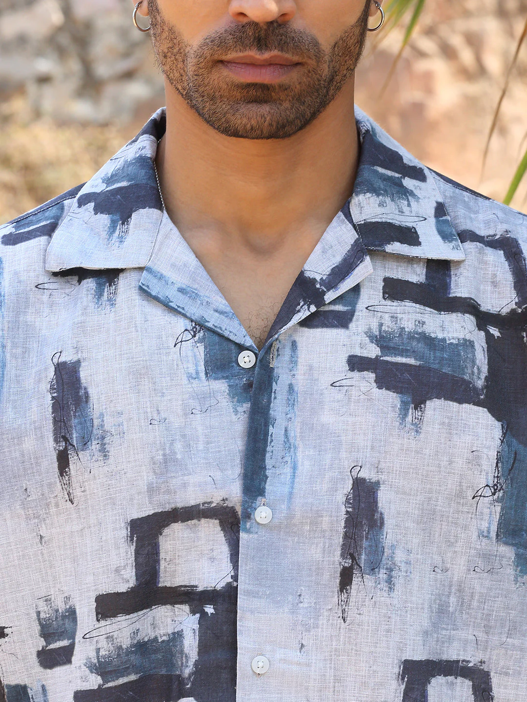 KRAFT INDIA Men Cotton Linen Cuban Collar Printed Casual Shirt - Image 13