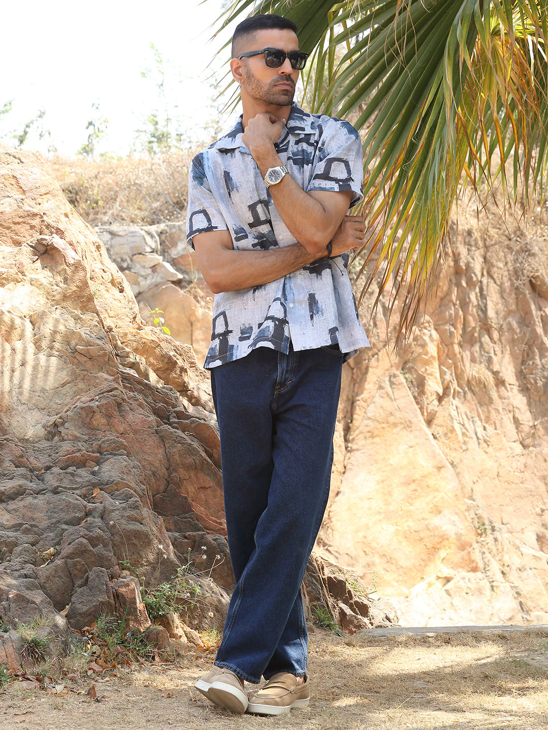 KRAFT INDIA Men Cotton Linen Cuban Collar Printed Casual Shirt - Image 14