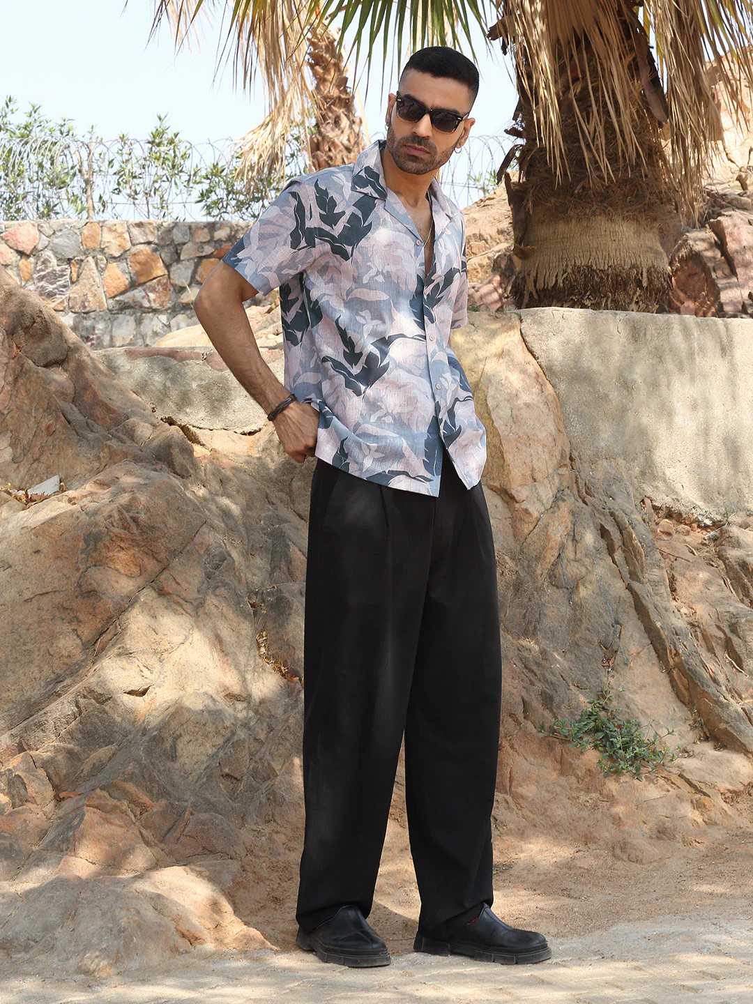 KRAFT INDIA Men Cotton Linen Cuban Collar Printed Casual Shirt - Image 4