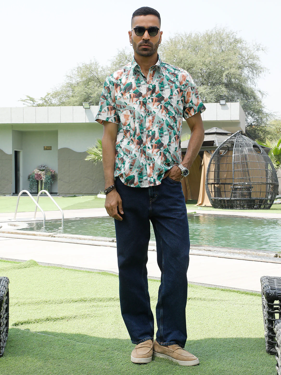 KRAFT INDIA Men Cotton Lycra Printed Paisley Casual Shirt - Image 4