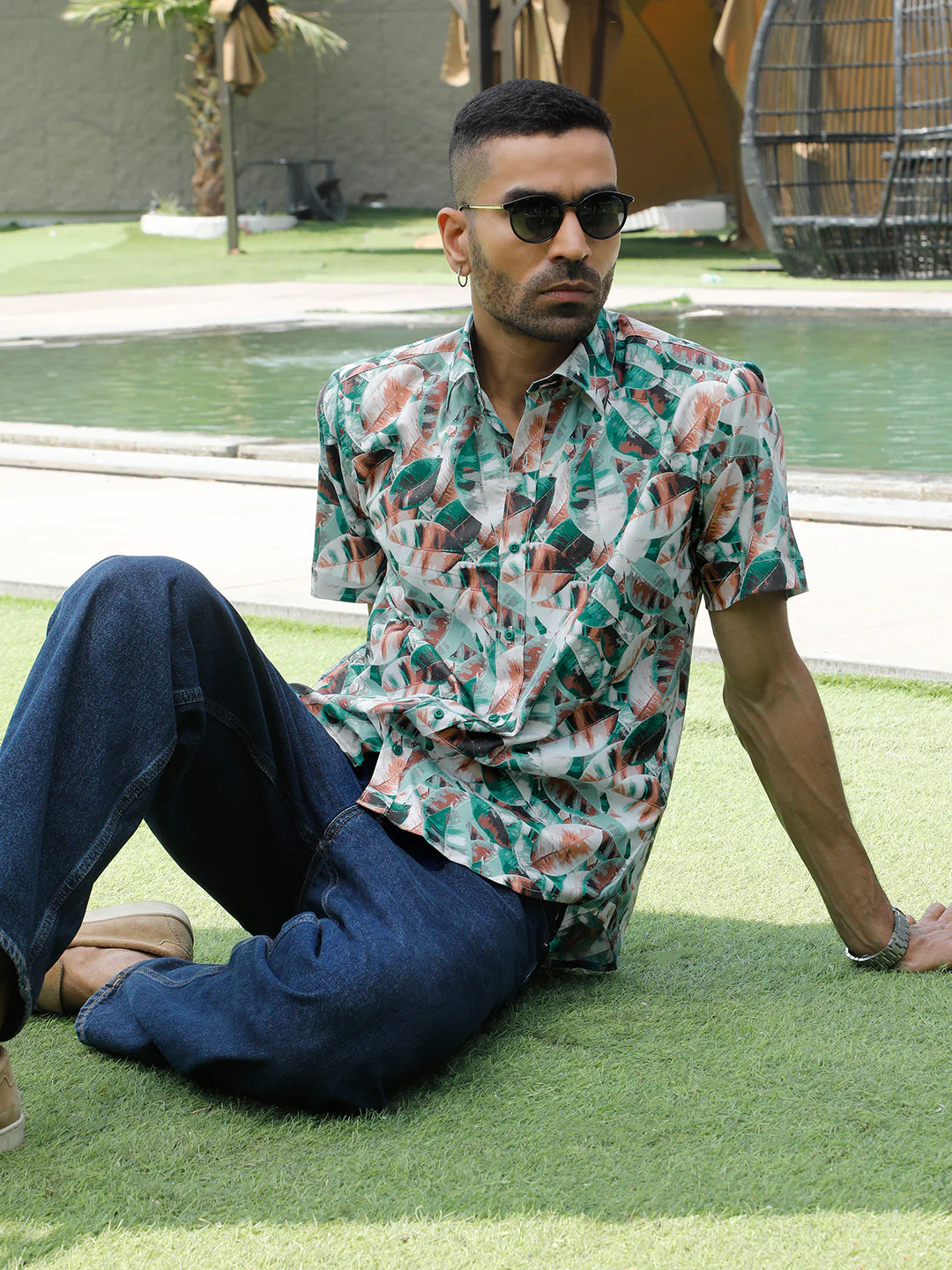 KRAFT INDIA Men Cotton Lycra Printed Paisley Casual Shirt - Image 5