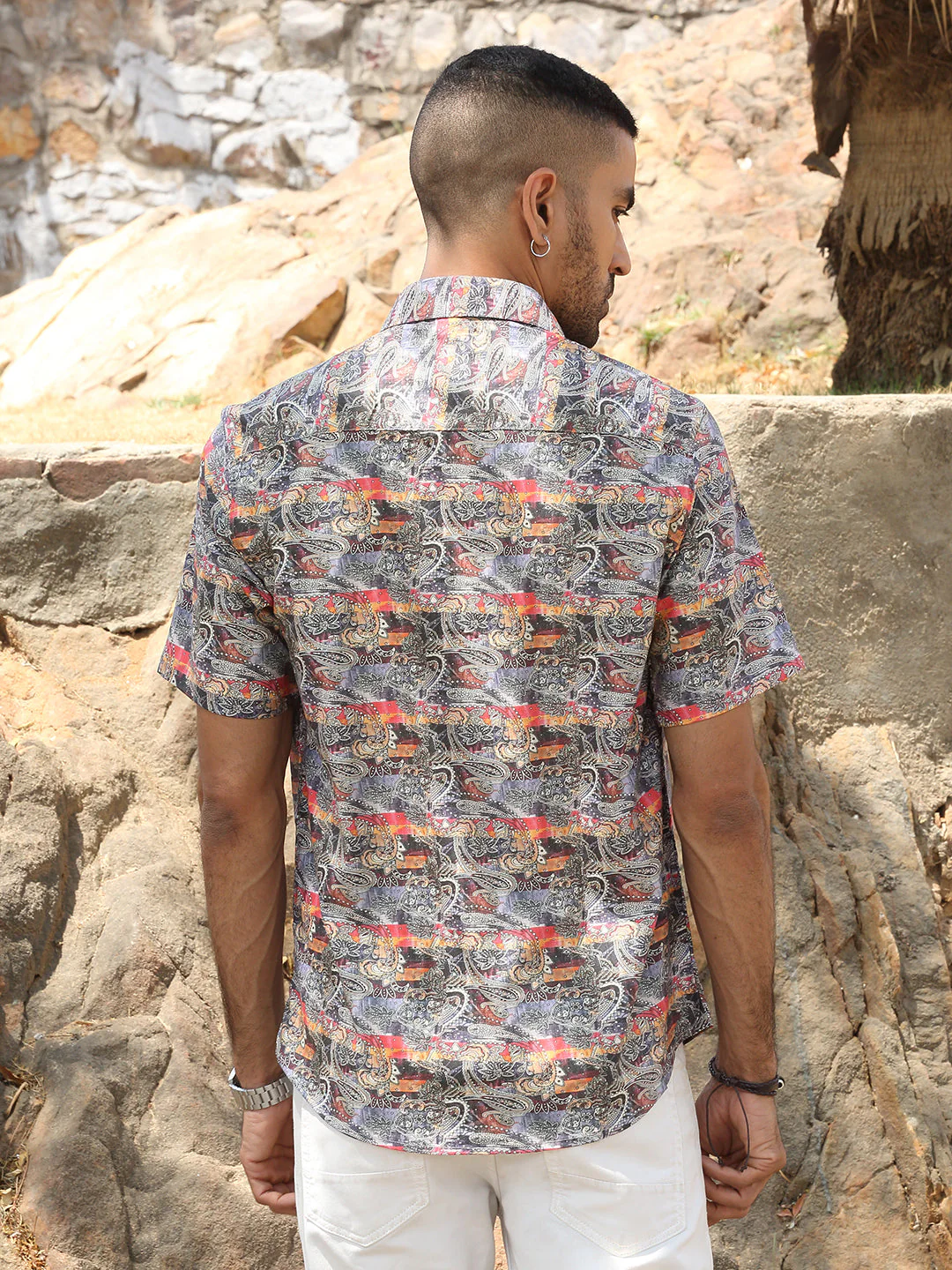KRAFT INDIA Men Cotton Lycra Printed Paisley Casual Shirt - Image 7
