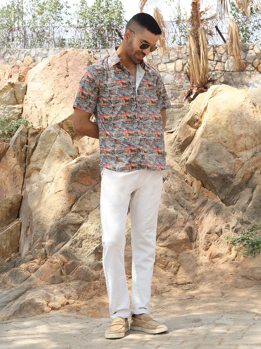 KRAFT INDIA Men Cotton Lycra Printed Paisley Casual Shirt - Image 9