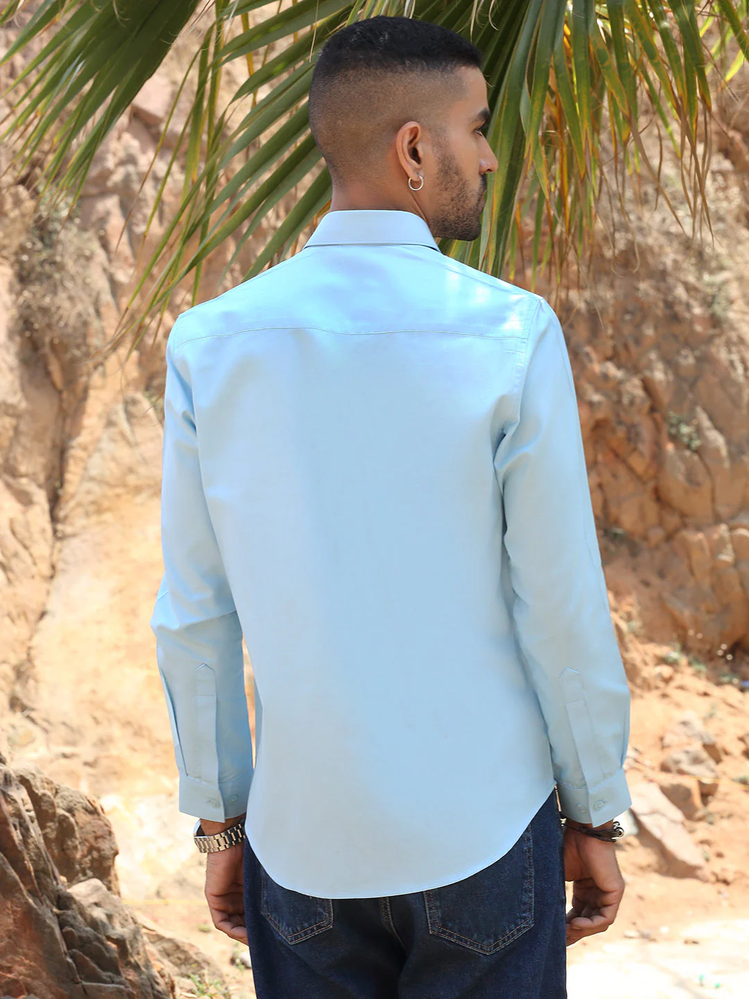 KRAFT INDIA Men Twill Cotton Solid Button-Down Collar Casual Shirt - Image 12