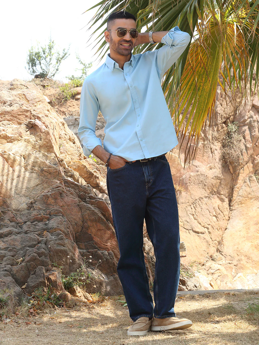 KRAFT INDIA Men Twill Cotton Solid Button-Down Collar Casual Shirt - Image 14