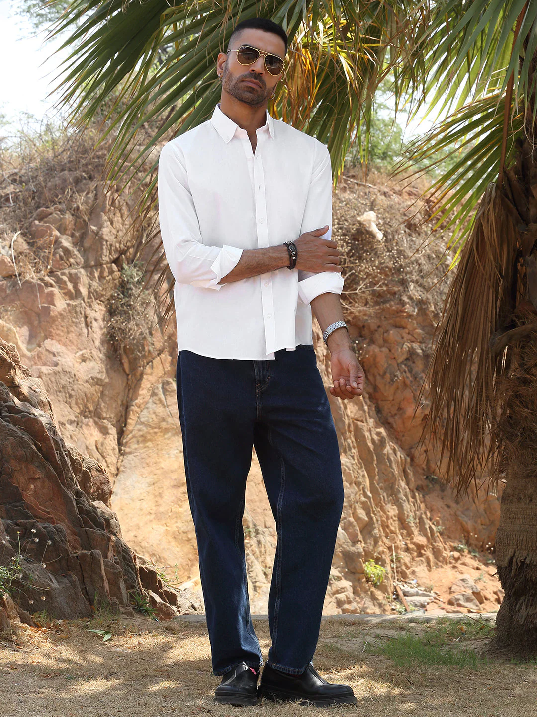 KRAFT INDIA Men Twill Cotton Solid Button-Down Collar Casual Shirt - Image 19