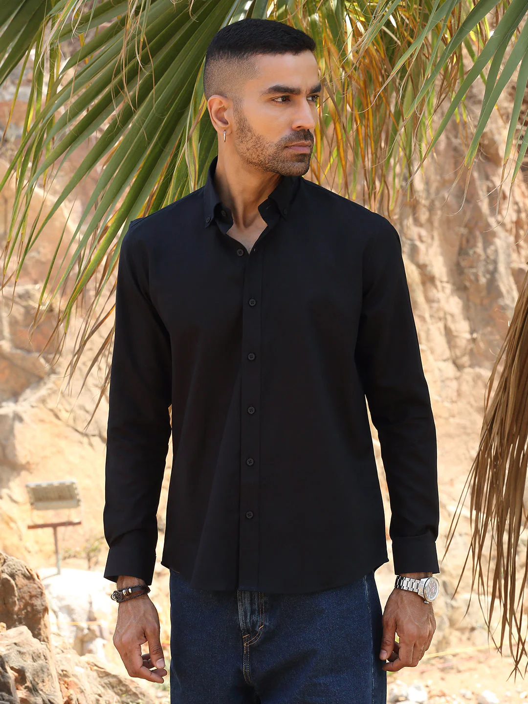 KRAFT INDIA Men Twill Cotton Solid Button-Down Collar Casual Shirt - Image 65