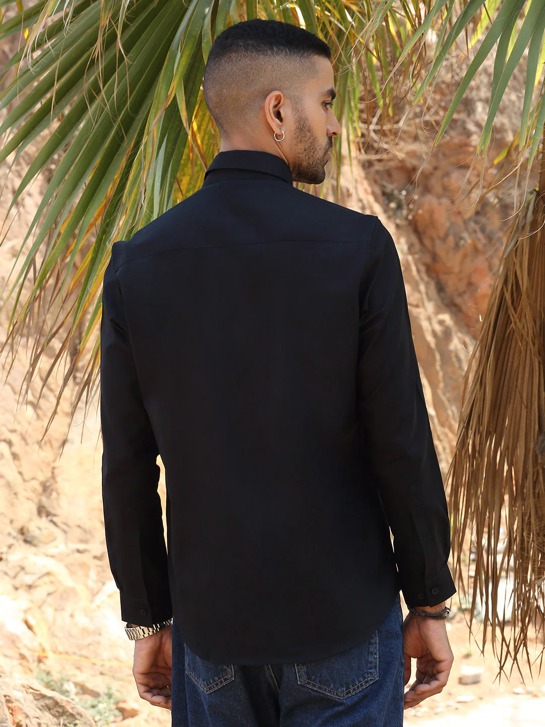 KRAFT INDIA Men Twill Cotton Solid Button-Down Collar Casual Shirt - Image 7