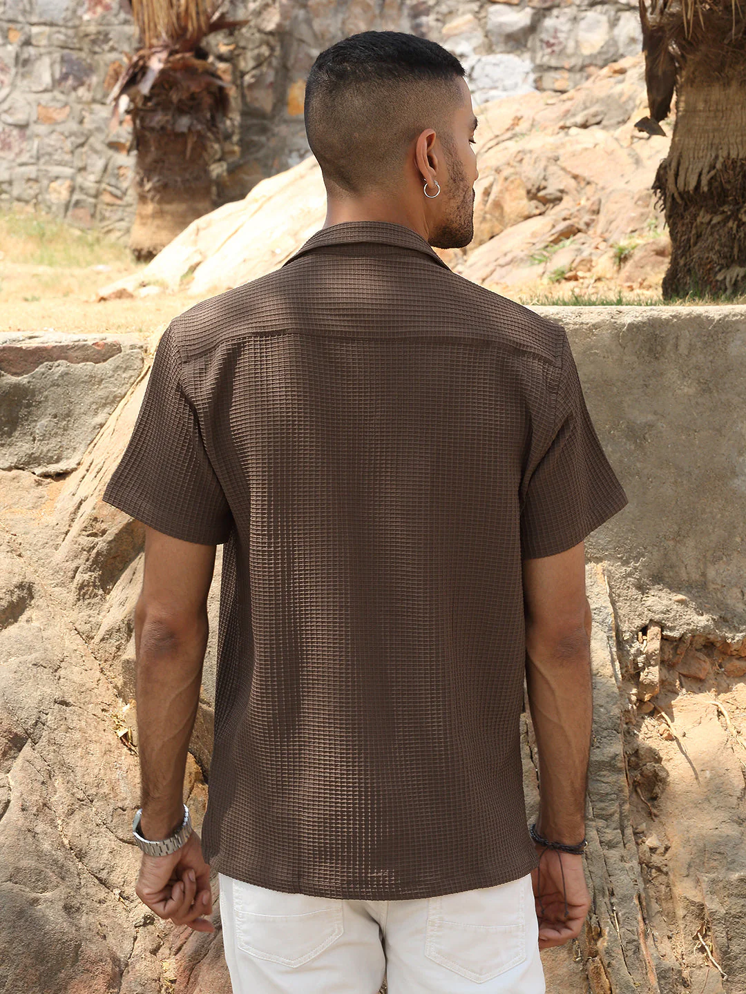 KRAFT INDIA Men Viscose Rayon Cuban Collar Checked Casual Shirt - Image 12