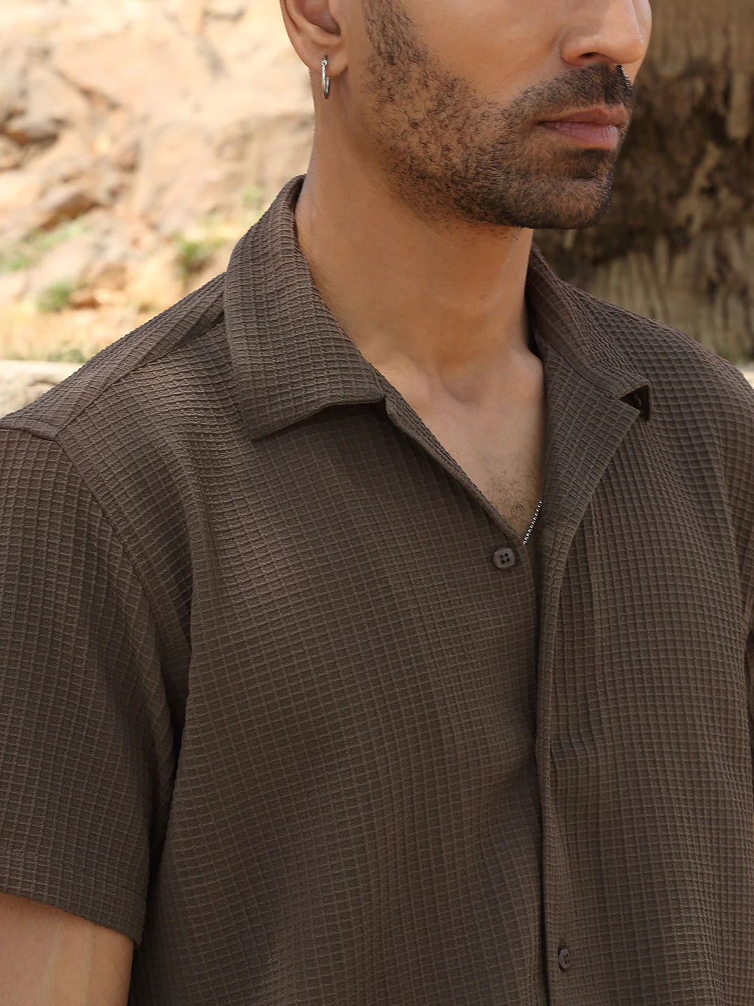 KRAFT INDIA Men Viscose Rayon Cuban Collar Checked Casual Shirt - Image 13