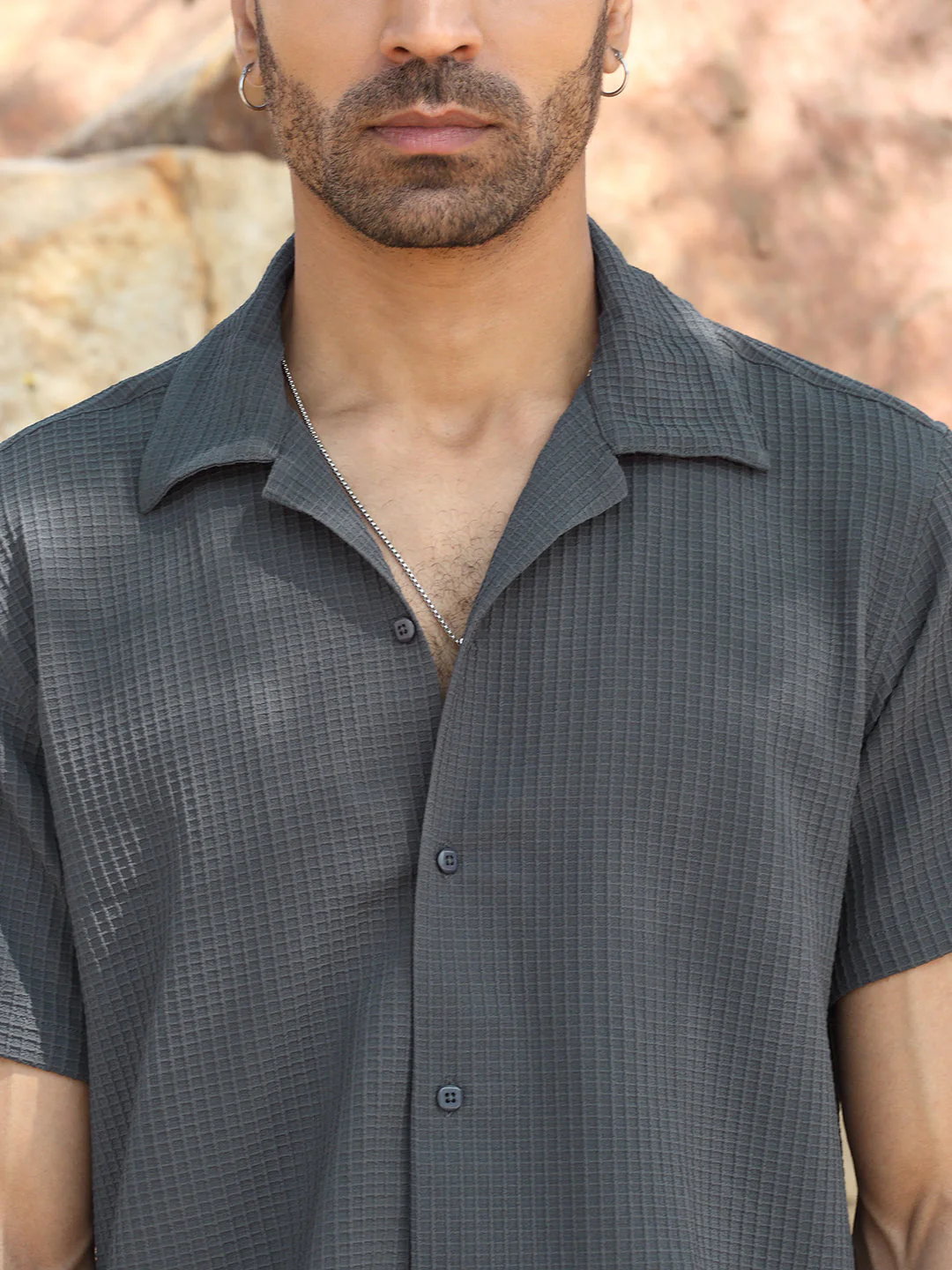 KRAFT INDIA Men Viscose Rayon Cuban Collar Checked Casual Shirt - Image 18