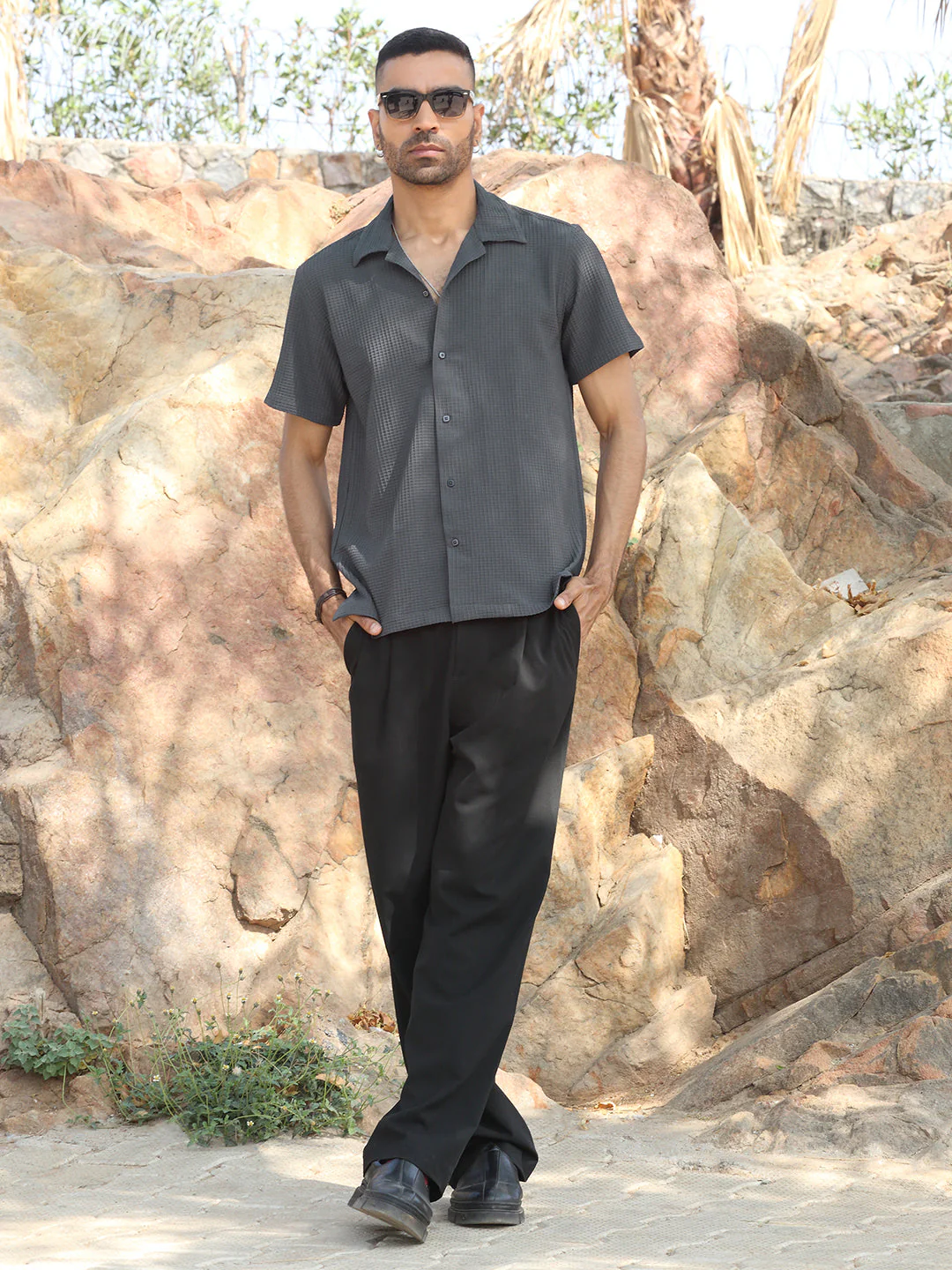 KRAFT INDIA Men Viscose Rayon Cuban Collar Checked Casual Shirt - Image 19