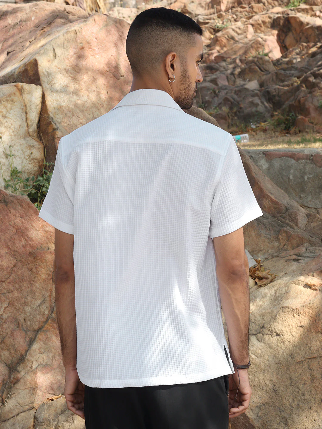 KRAFT INDIA Men Viscose Rayon Cuban Collar Checked Casual Shirt - Image 7