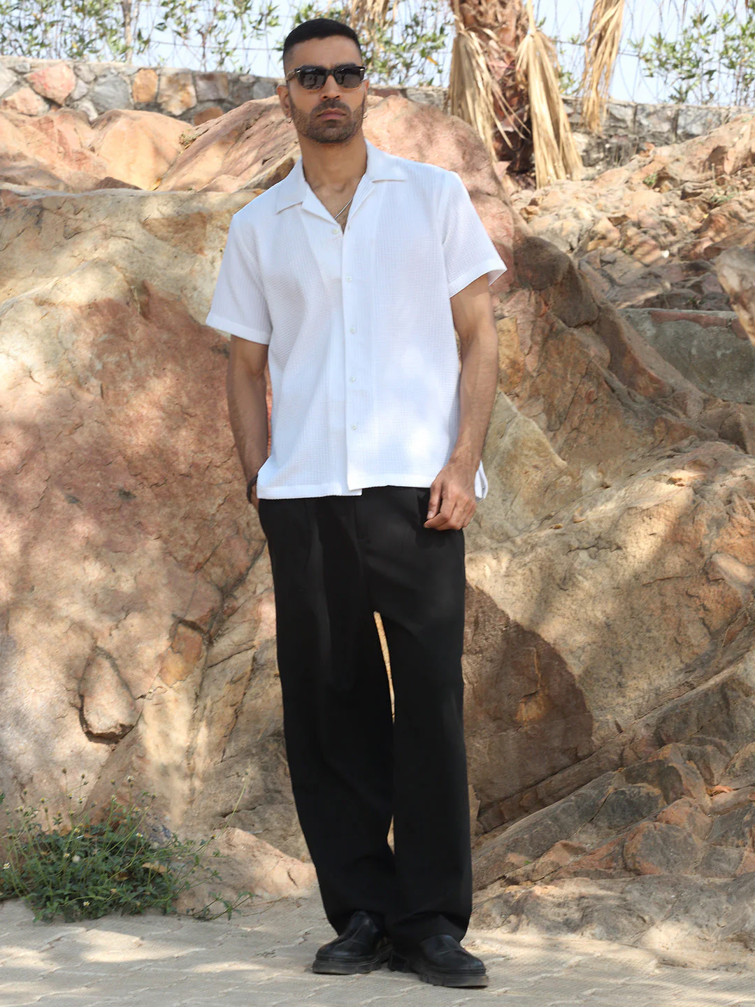 KRAFT INDIA Men Viscose Rayon Cuban Collar Checked Casual Shirt - Image 9