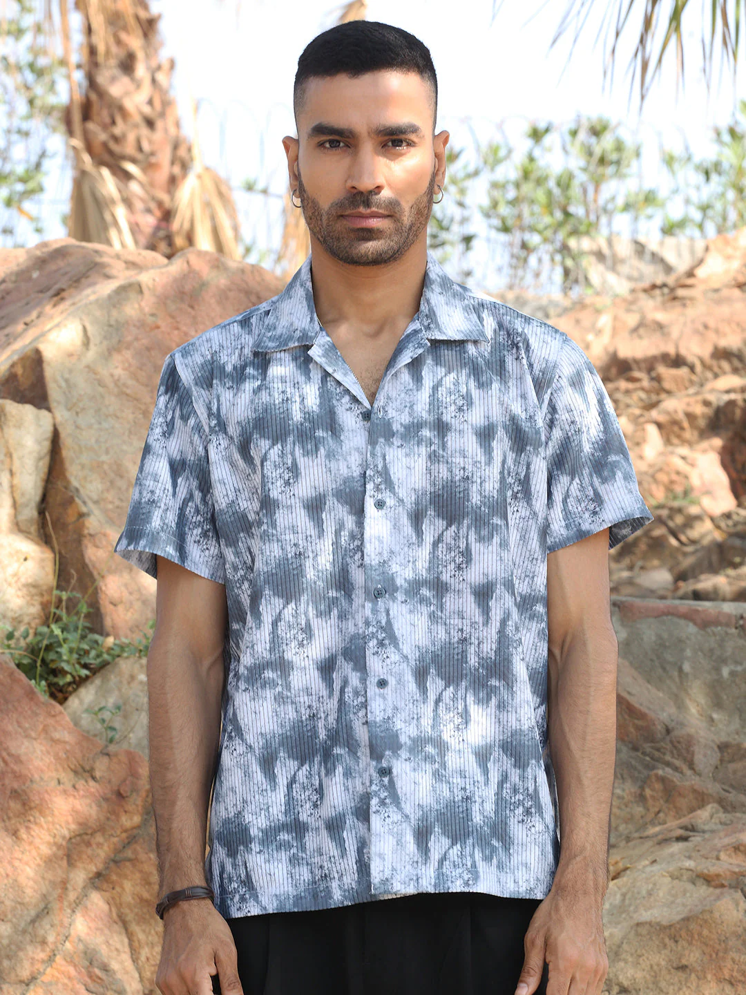 KRAFT INDIA Men Viscose Rayon Cuban Collar Printed Casual Shirt - Image 11